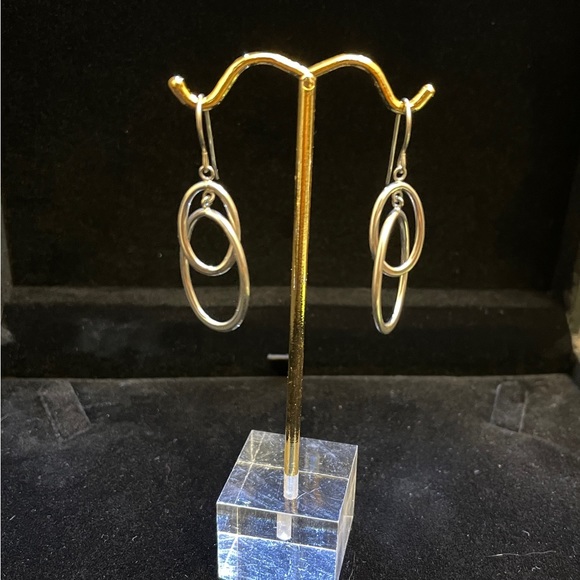 18kt White Gold Over Sterling Silver earrings - Picture 3 of 3